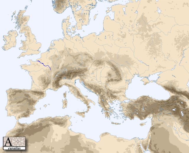 Mise en vidence de la seine sur la carte d'Europe