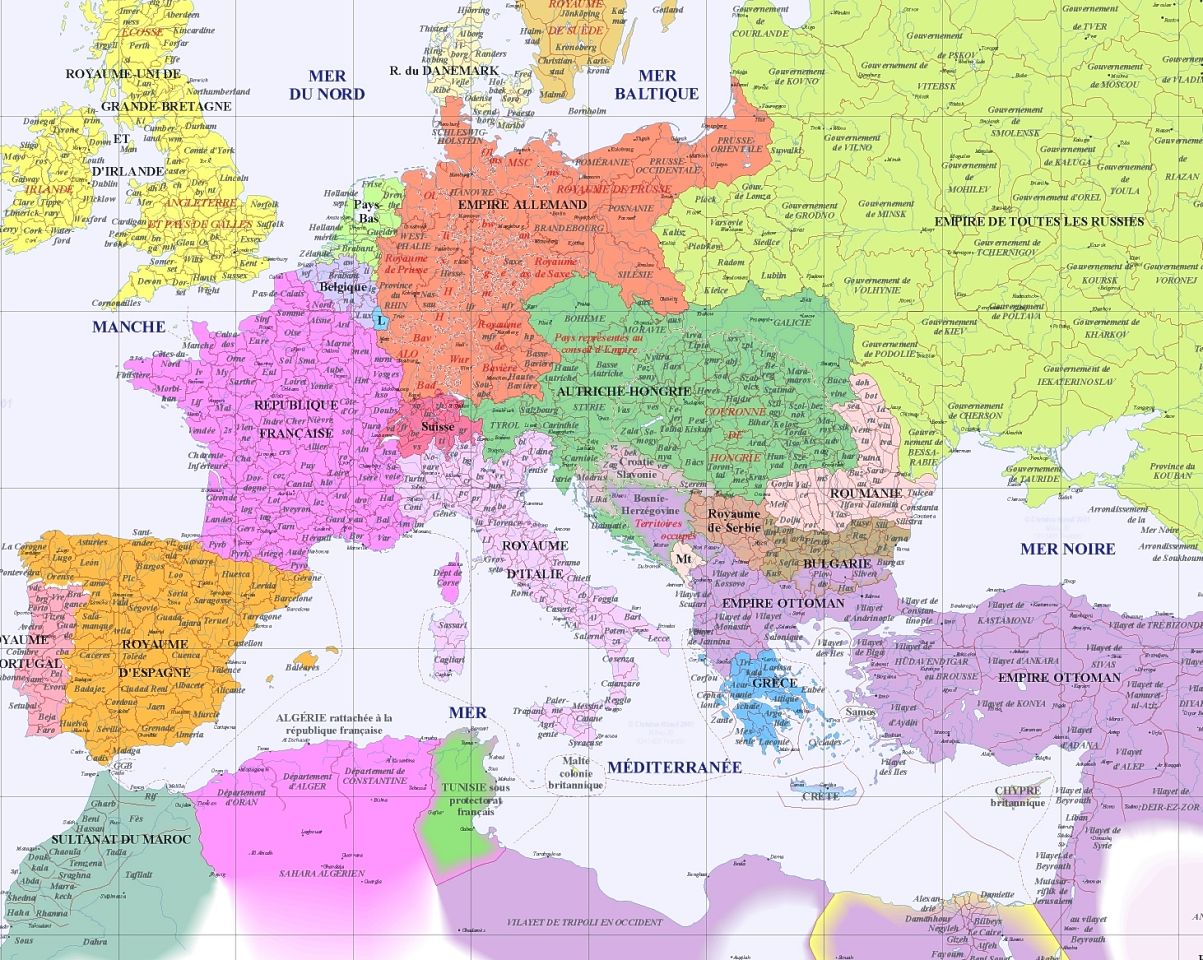 1900 Political Map Of Europe - Map