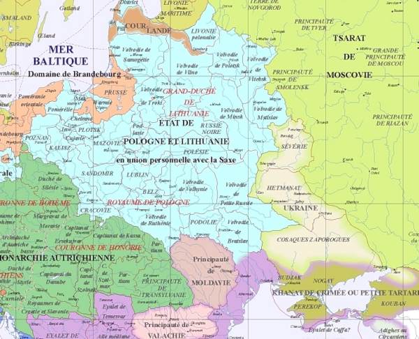 image de l'Europe partie nord-est, an 1700