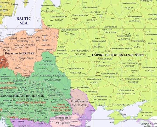 image de l'Europe partie nord-est, an 1800