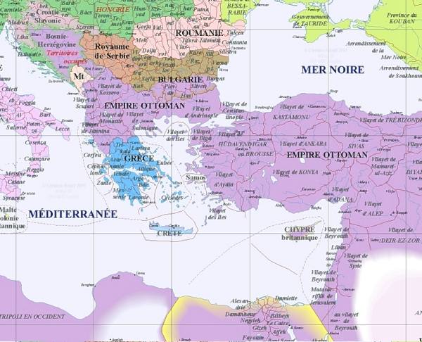 image du sud-est de l'Europe, an 1900