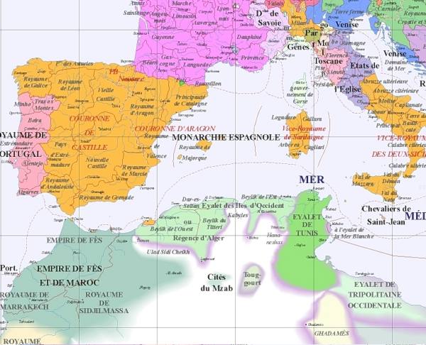 Image du sud-est de l'Europe, an 1700